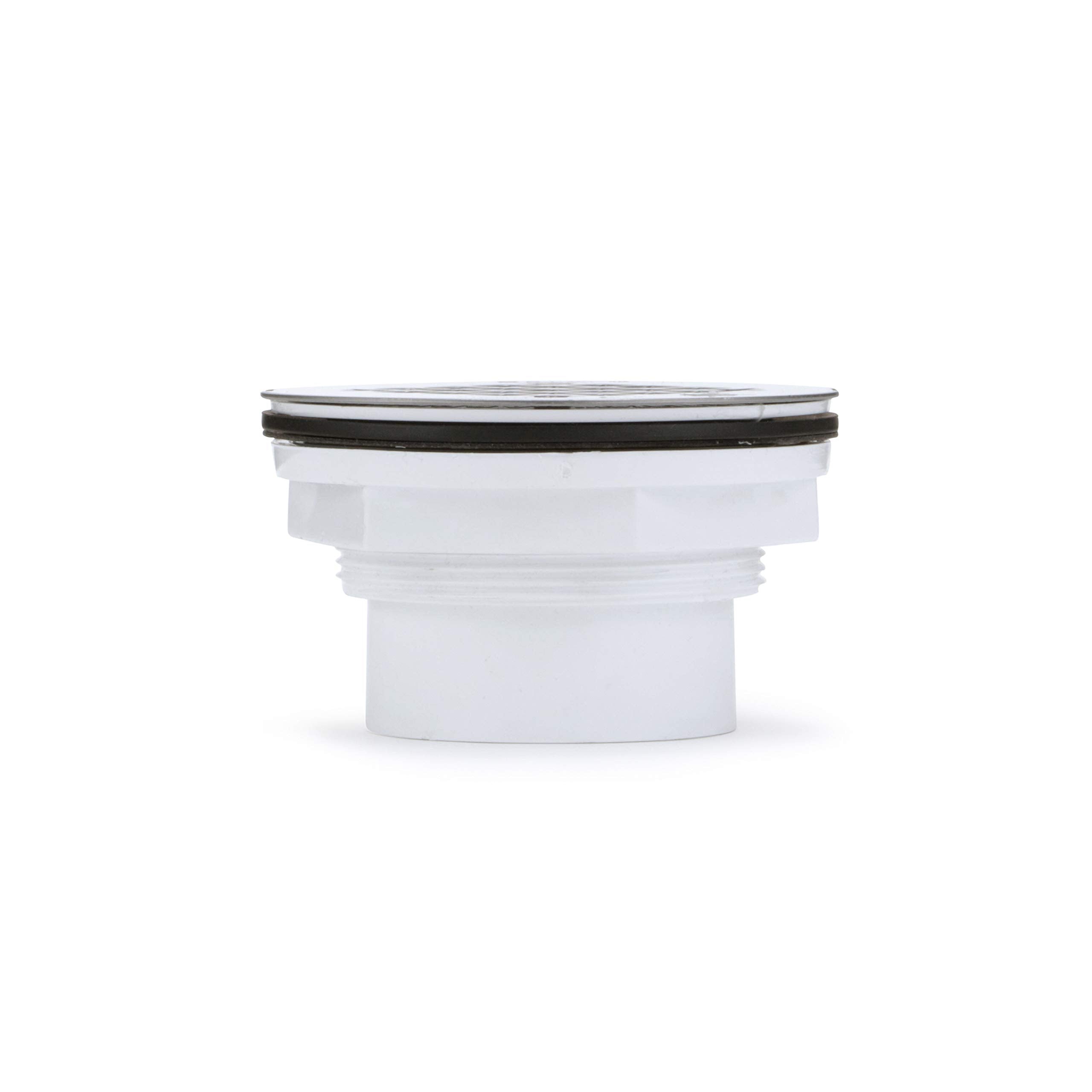 Oatey 101 Ps Pvc-Solvent Weld Shower Drain With Stainless Steel Strainer, 2-Inch in Stainless Steel - 42097