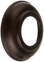 Oil-rubbed bronze oval escutcheon plate with recessed center opening for hand shower installation.