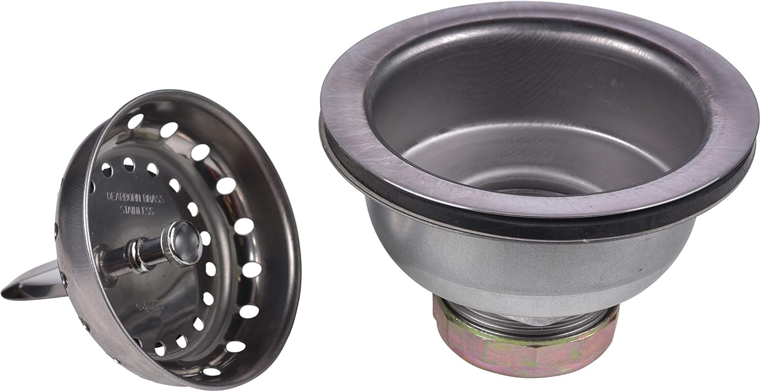 Dearborn Brass 14 Shallow Cup Basket Strainer with Shallow Locking Cup and Neoprene Stopper