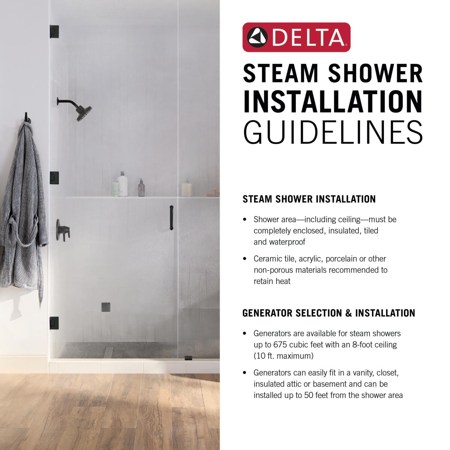 Delta 5GA-401 extension cable for steam shower installation systems.