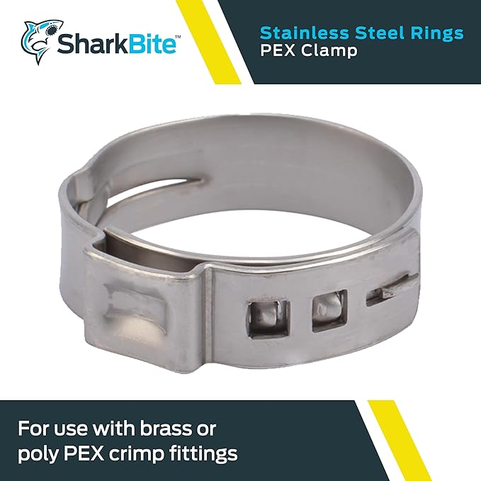 Sharkbite 1 PEX Clamp Ring in Stainless Steel - UC956 - 10 pack