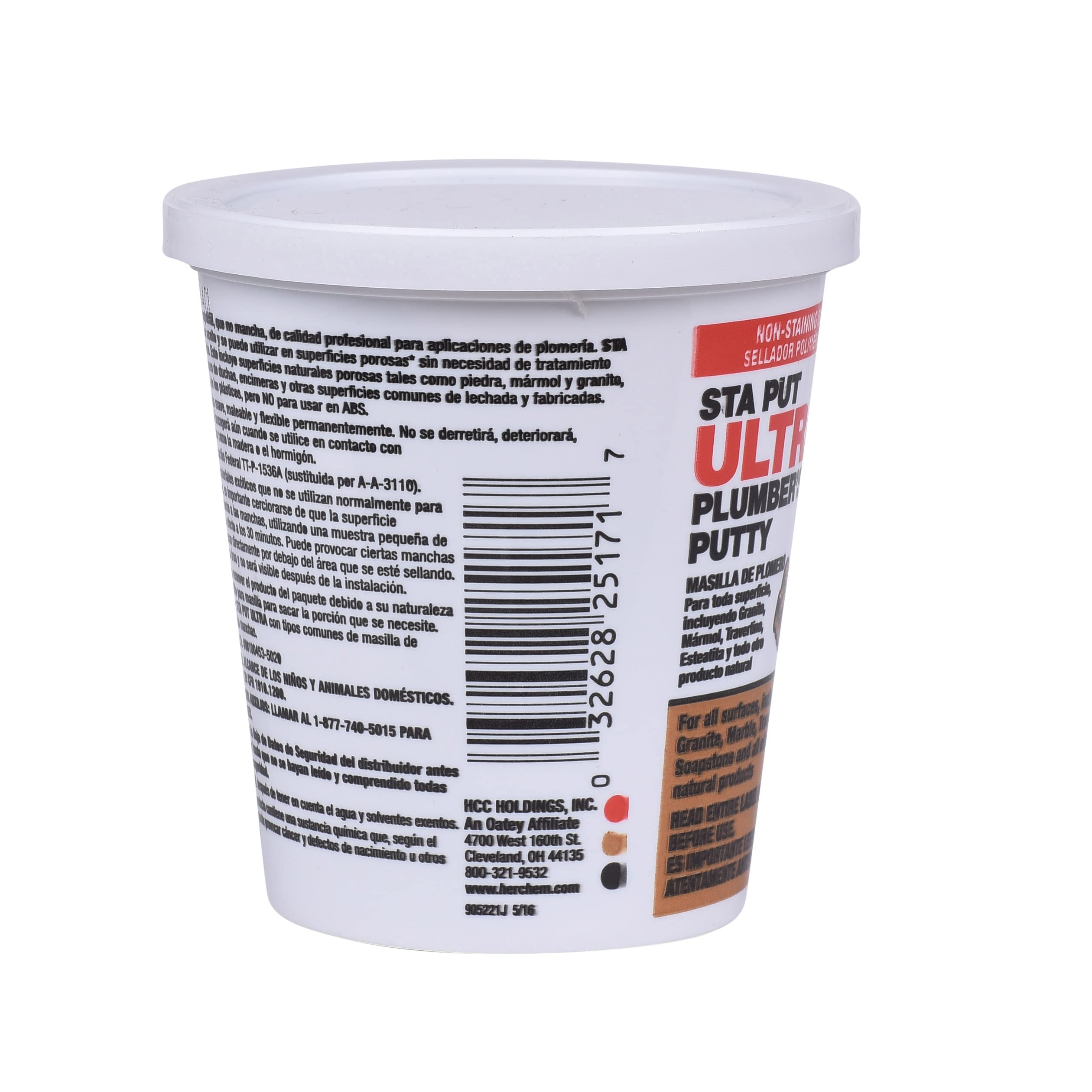 Oatey Stain-Free Plumbers Putty, 14 oz in Beige - 25171