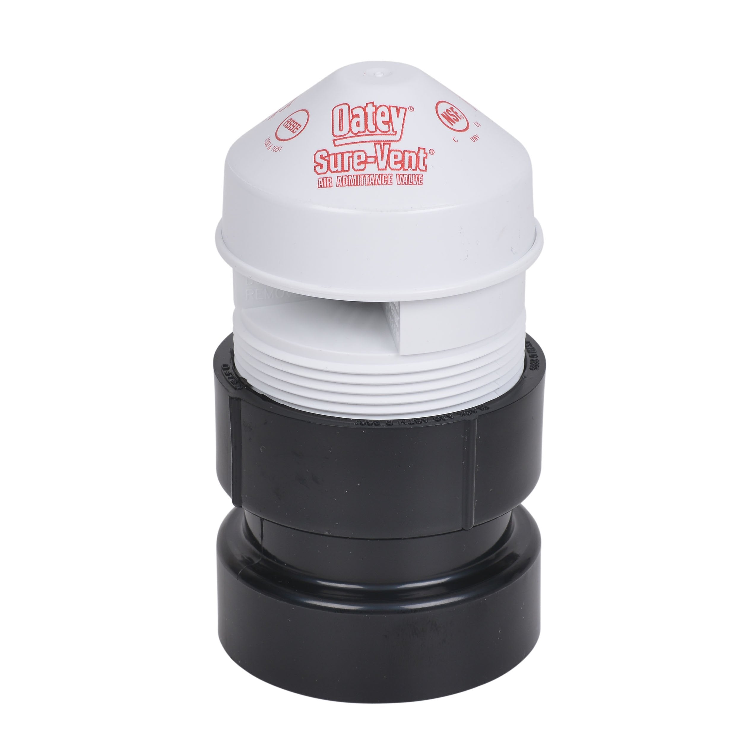 Oatey 1-1/2 in. Air Admittance Valve with 2 in. ABS Adapter in Black - 39019