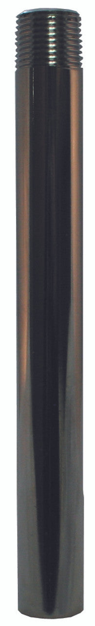 Chrome-plated cylindrical riser tube with threaded connection on top end.