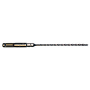 Milwaukee SDS-Plus drill bit with black shaft, hexagonal connector, and two cutting edges.