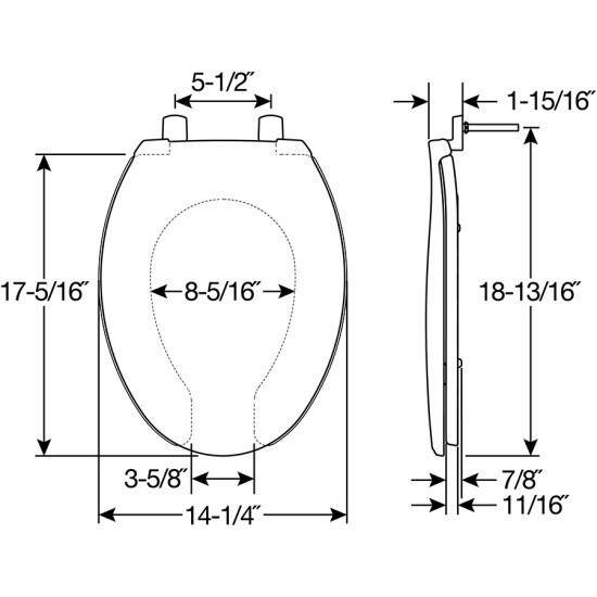 Bemis Elongated Closed Front Toilet Seat with Whisper-Close Hinges - 7B7650TDG 000