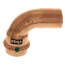 Copper 90-degree street elbow fitting with press connection and female threaded outlet, 3/4 inch.