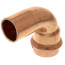 Copper 90-degree street elbow fitting with press connection and threaded end, 3/4" diameter.