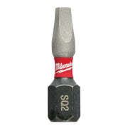 Milwaukee #1 square recess insert bit with red band and gray conical tip.