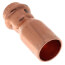 Copper press reducer fitting with 3/4" and 1/2" openings for plumbing connections.