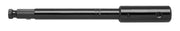 Black metal bit extension with hexagonal drive end and socket attachment, approximately 5-1/2 inches long.