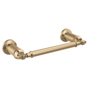 Champagne bronze towel bar with cylindrical rod and circular wall-mounted flanges on each end.