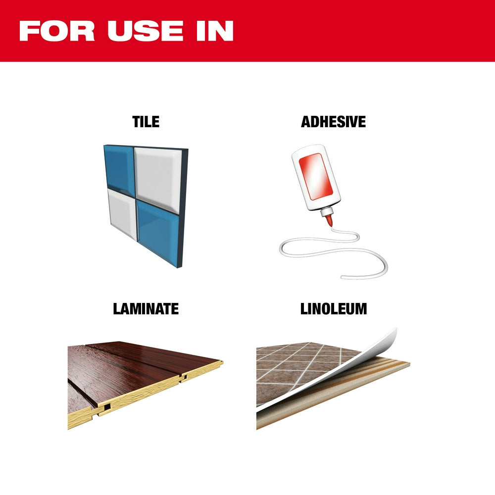 Milwaukee SDS Plus SLEDGE floor scraper 5 inches wide by 10 inches long for removing tile, adhesive, laminate, and linoleum.