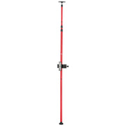Red telescoping pole with black handle at top, measurement markings along shaft, and adjustment clamp with knob in middle sec