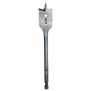Steel flat boring bit with 1-inch wide paddle head and pointed tip, marked with size designation.