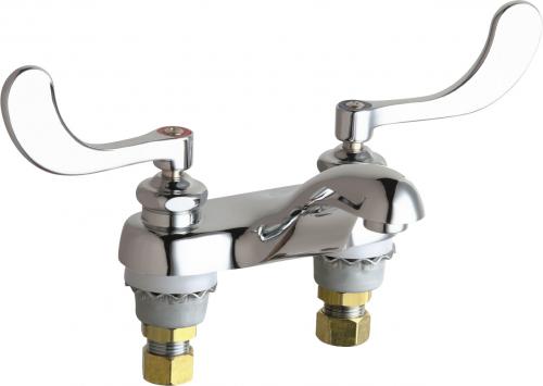 Chicago Faucets 802 Series 4 in. Centerset Lavatory Faucet with Wristblade Handles in Chrome - 802-317ABCP