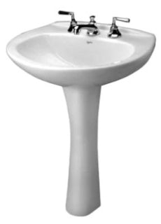 Mansfield Pedestal Lavatory Sink with Single Hole Faucet Mount in White - 292110000