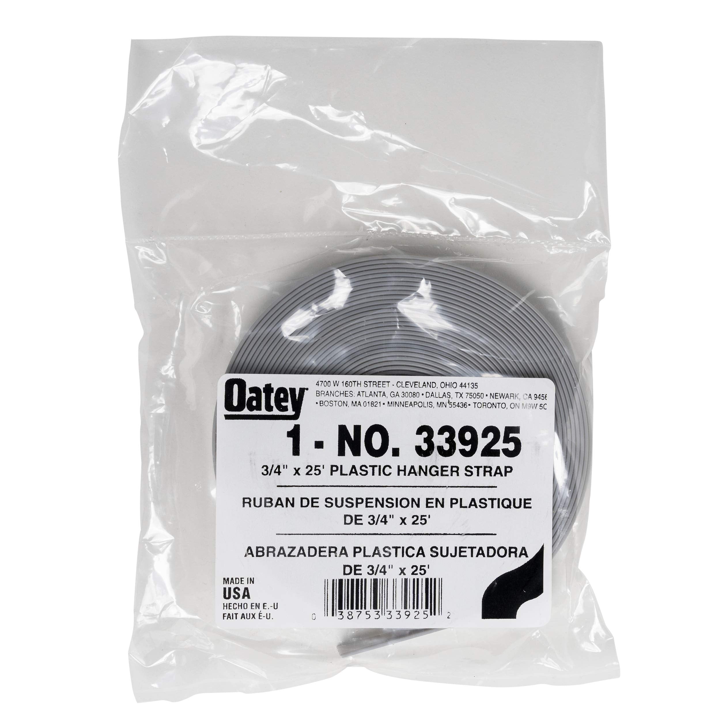 Oatey Plastic Strap, Bagged, 3/4-Inch X 25-Feet in Gray - 33925 - 2 pack