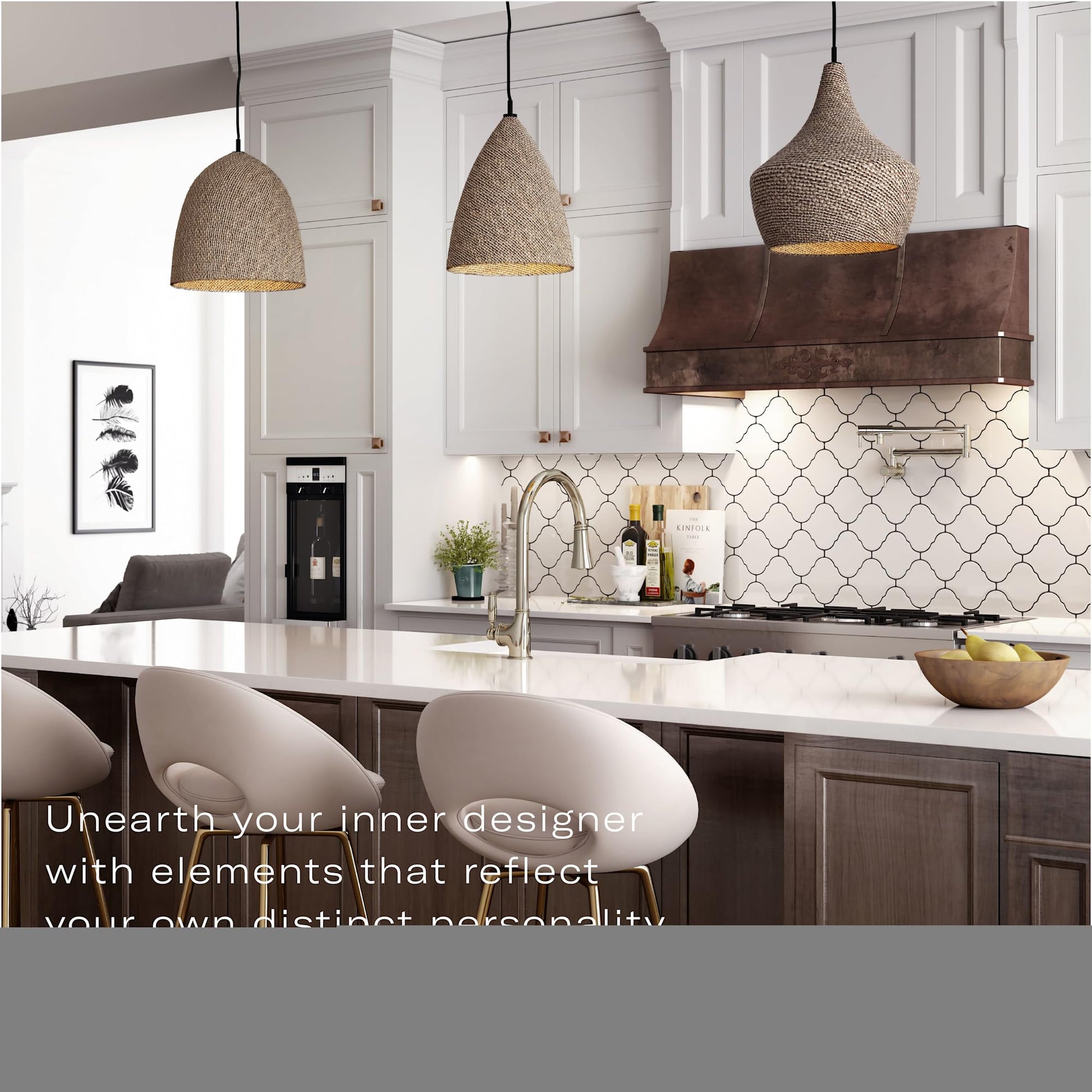 I can see this is a kitchen interior design image, but I don't see the ROHL Garbage Disposal Air Switch Control Box product i