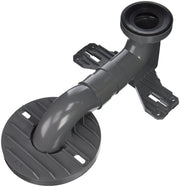 Black TOTO toilet rough-in adapter with angled pipe connection and circular base mounting plate.