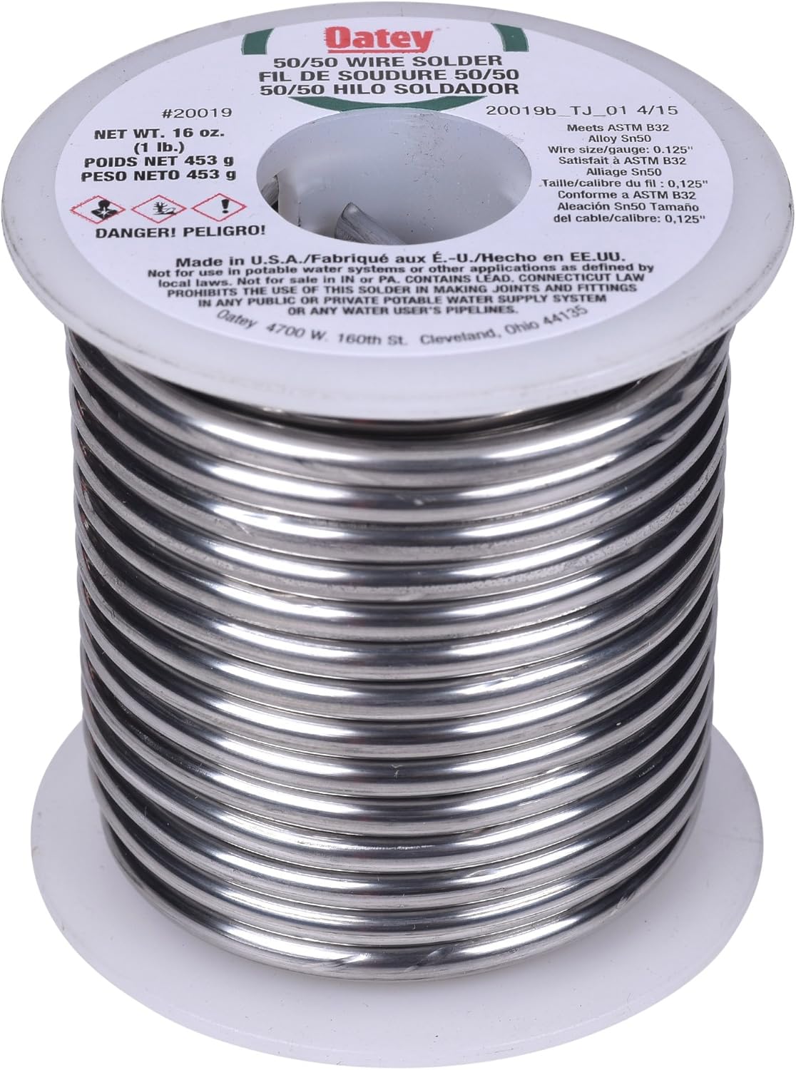 Oatey 20019 50/50 Wire Solder 1lb - 10 Pack