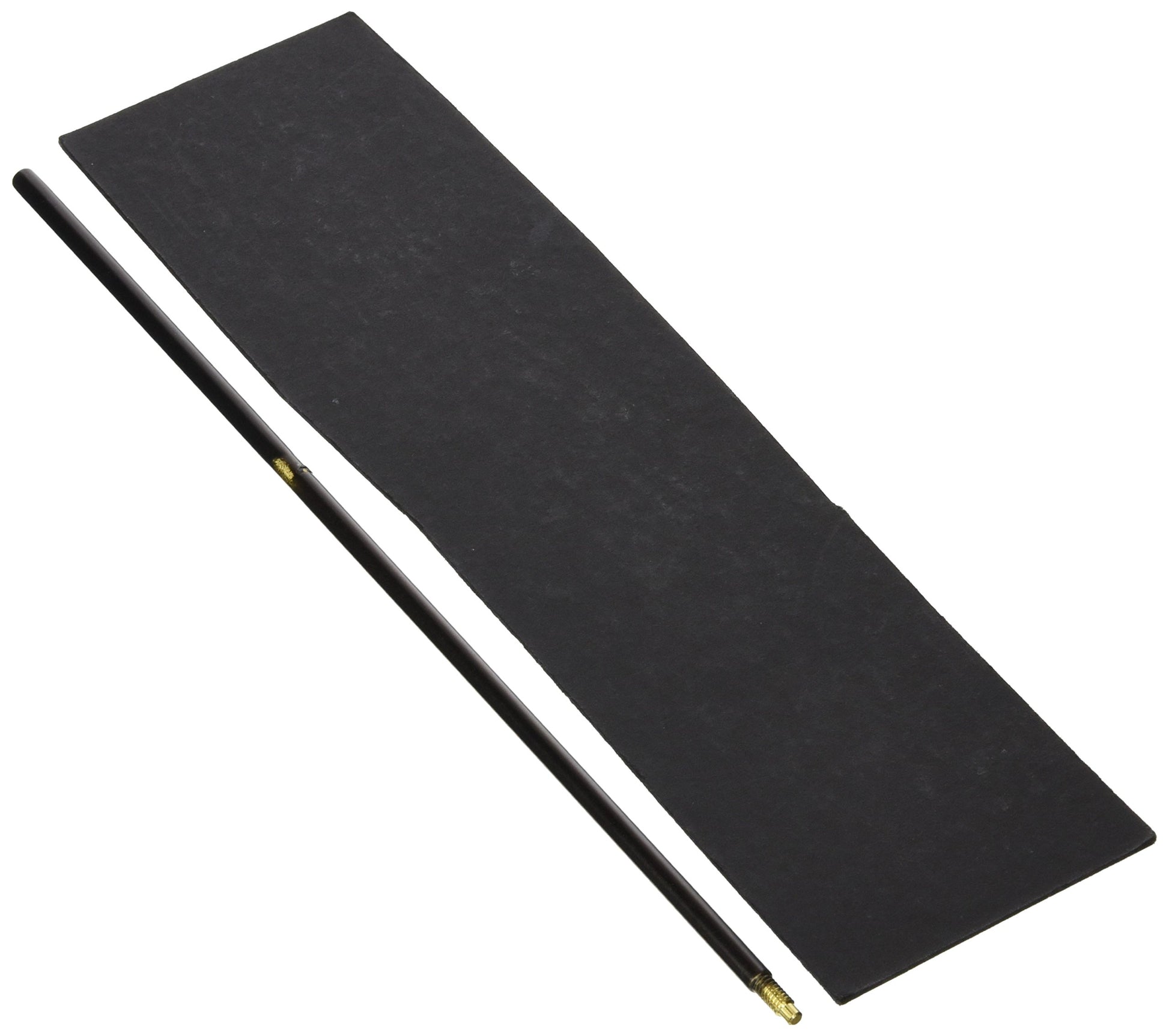 Venetian bronze lift rod with rectangular mounting plate and brass threaded end.