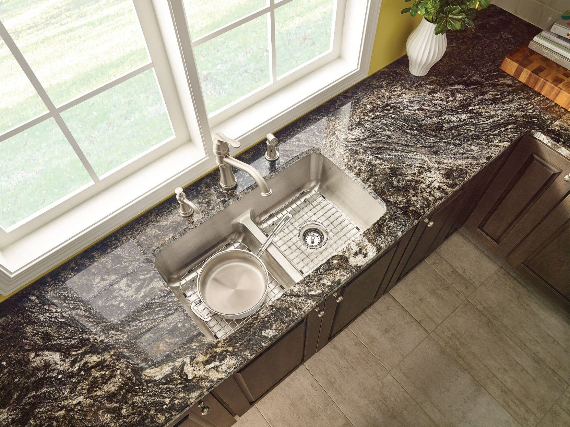 Moen Traditional Deck Mounted Kitchen Soap Dispenser with Above the Sink Refillable Bottle Spot Resist Stainless in Spot Resist Stainless - S3945SRS