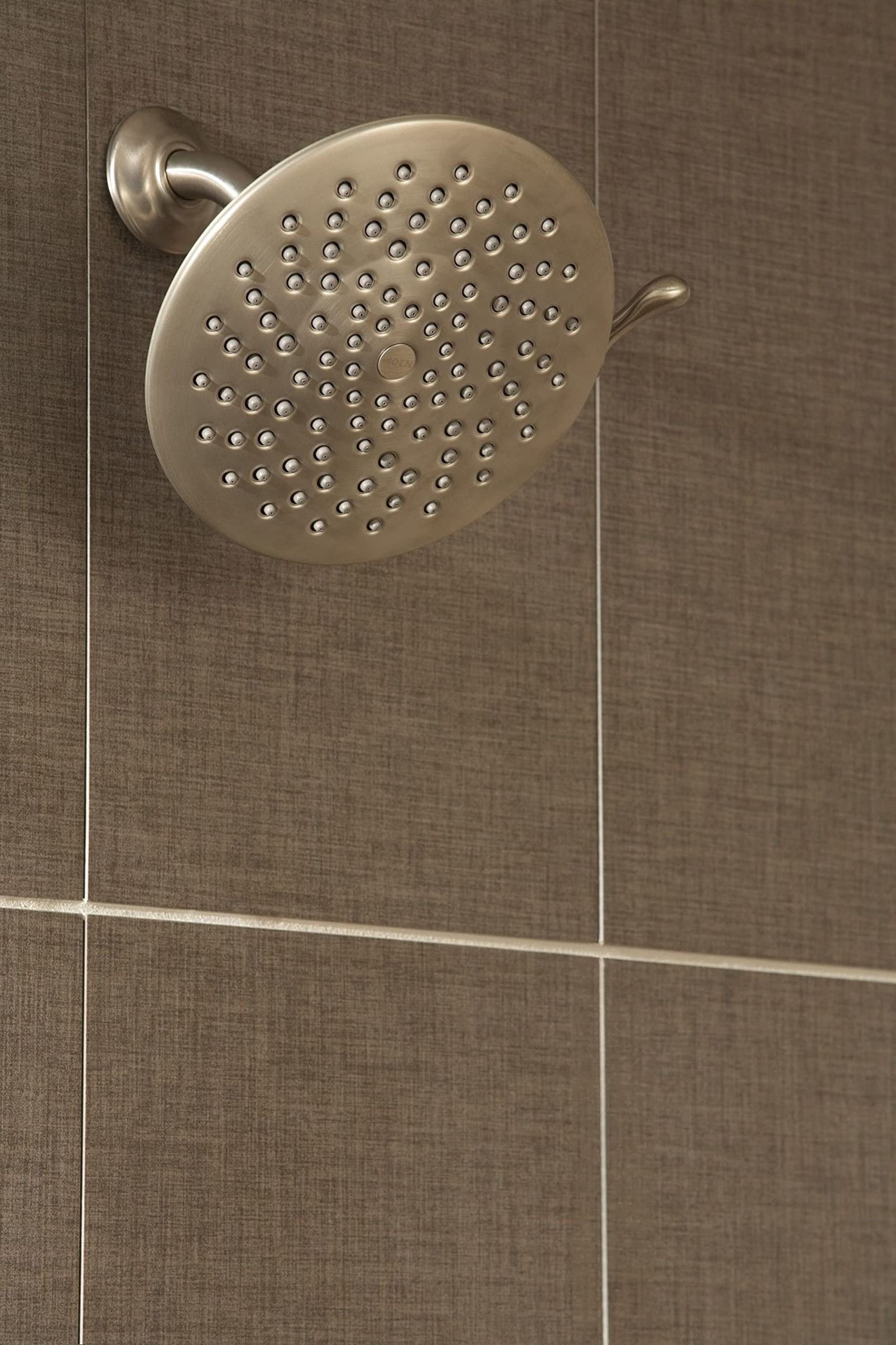 Moen Velocity Two Function Rainshower 8 Inch Shower Head with Immersion Technology for a High Pressure Rinse in Brushed Nickel - S6320BN