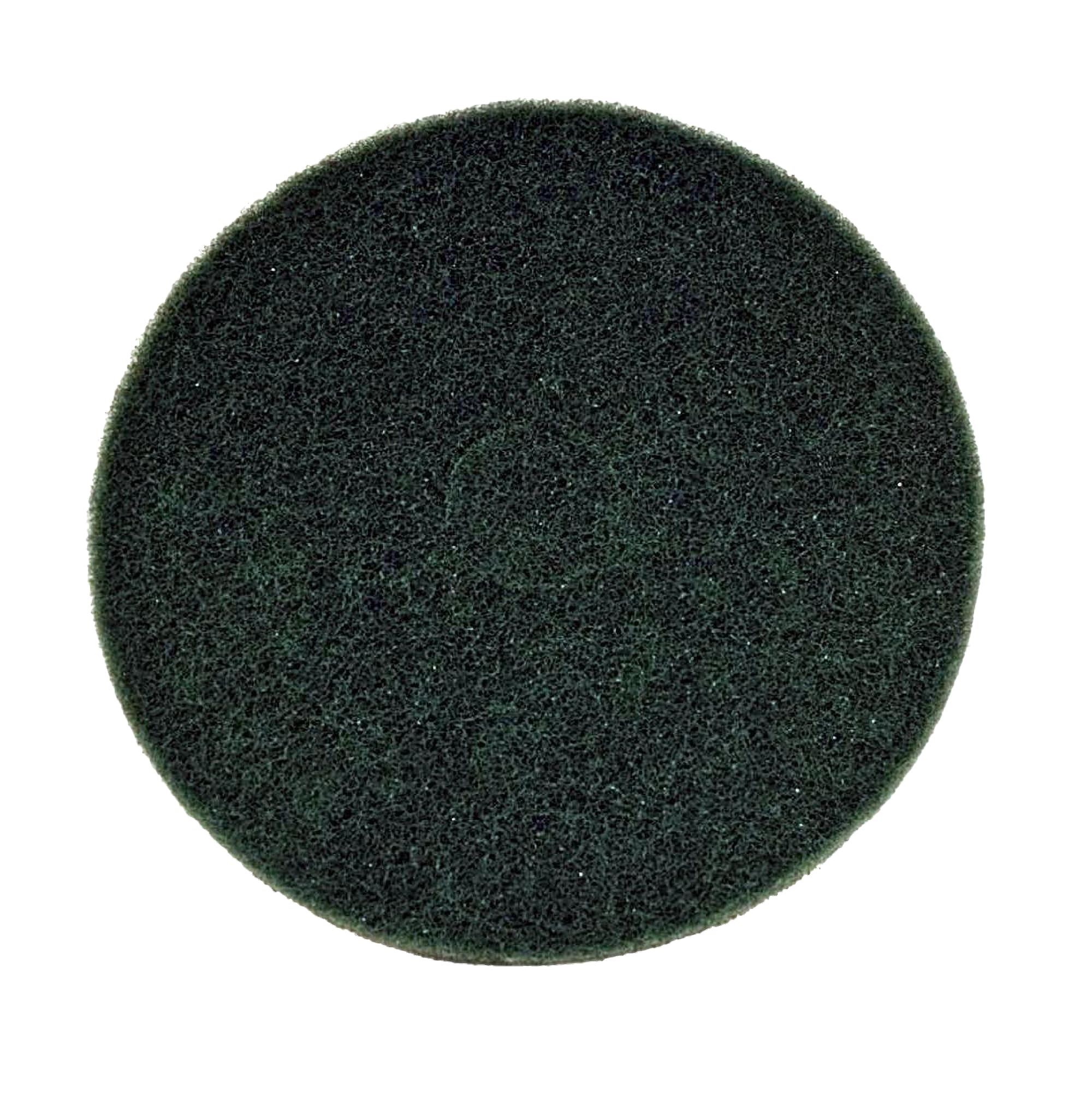 Round green non-woven buffer pad with textured surface, 17 inches in diameter.
