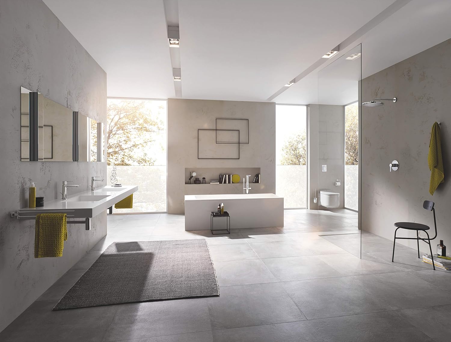 Grohe 23792001 Lineare Single-Handle Freestanding Tub Faucet with 1.75 GPM Hand Shower In Starlight Chrome Finish