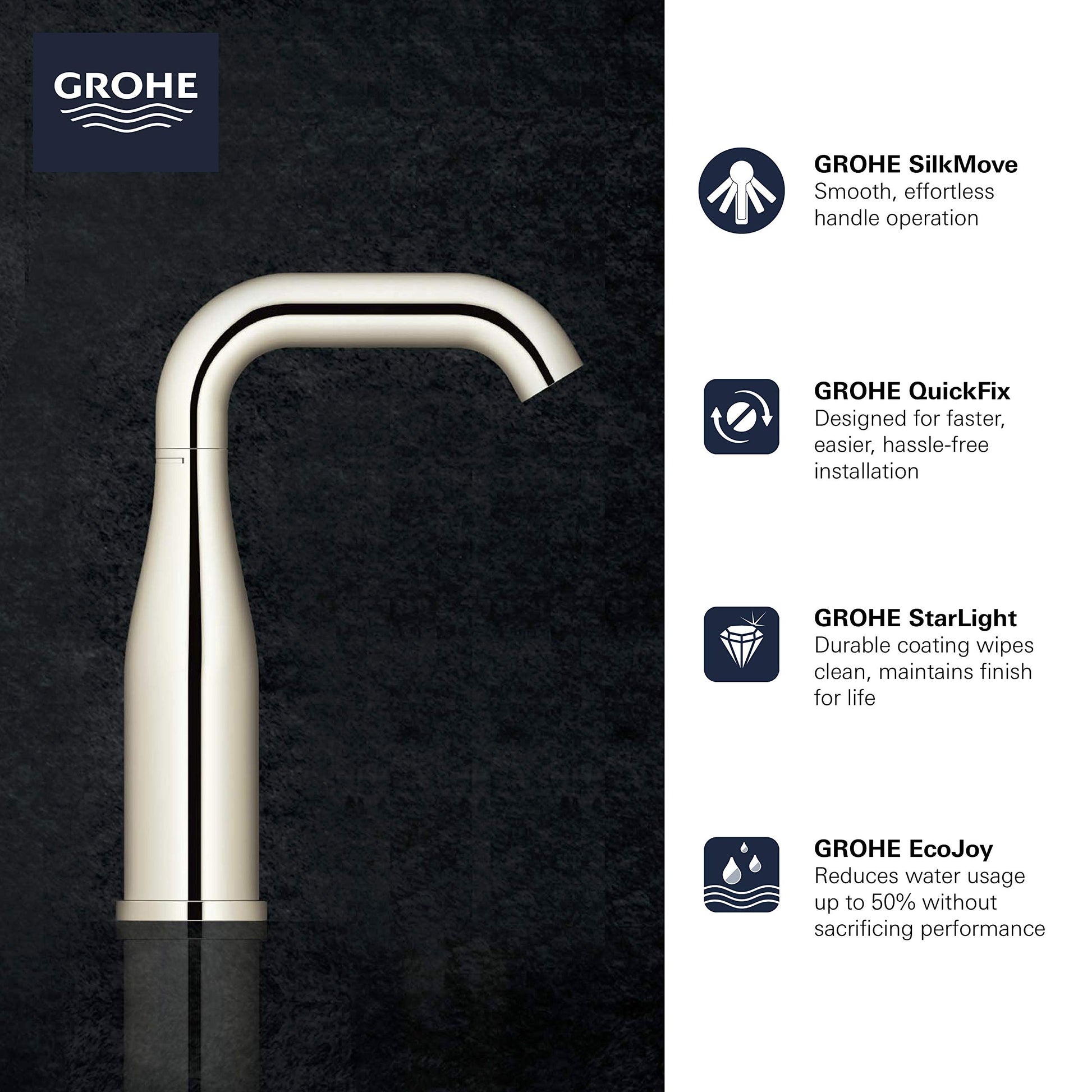 Matte black single-handle bathroom faucet with curved spout and black base on dark textured surface.