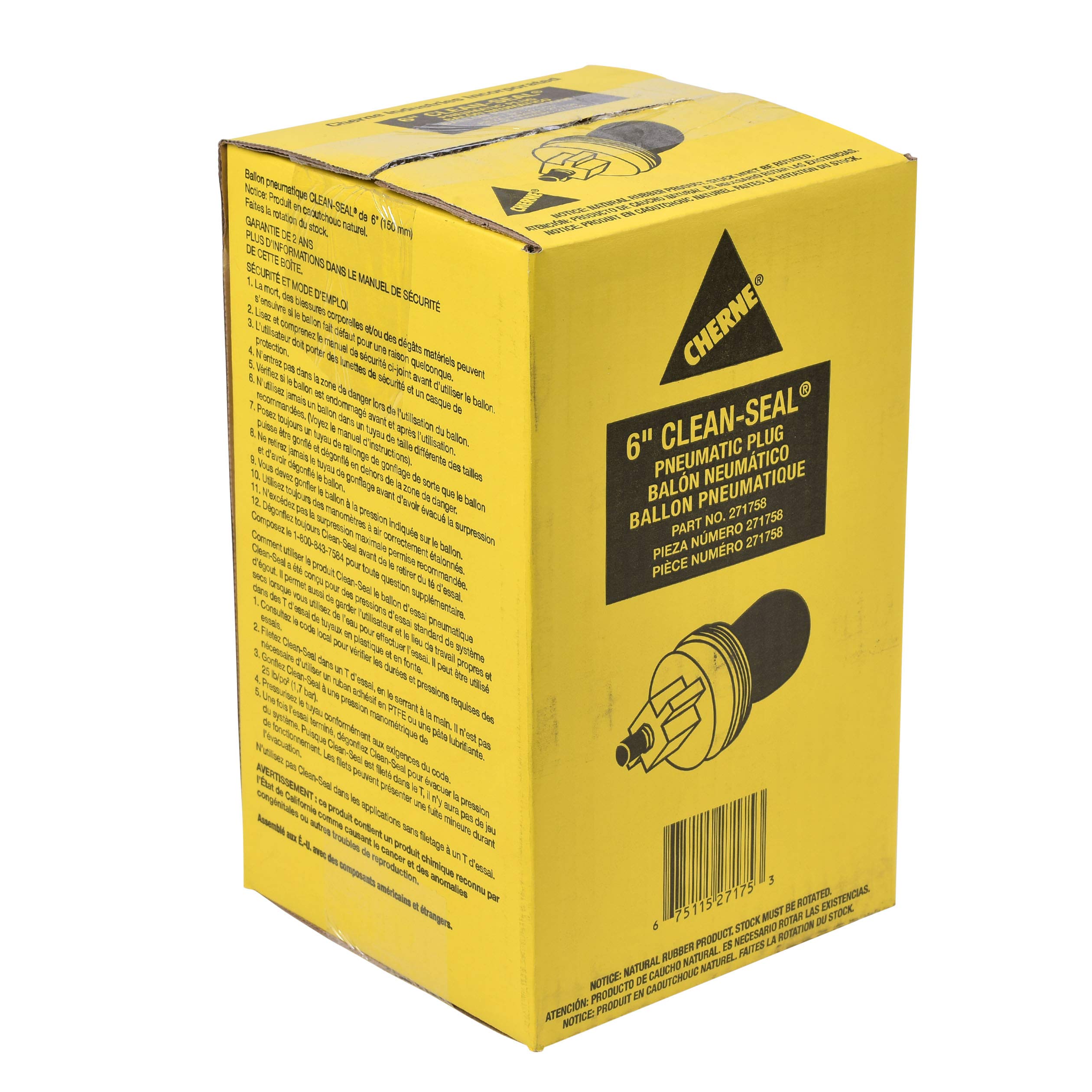 Oatey 6 in. Pneumatic Test Plug in Black and Yellow - 271758