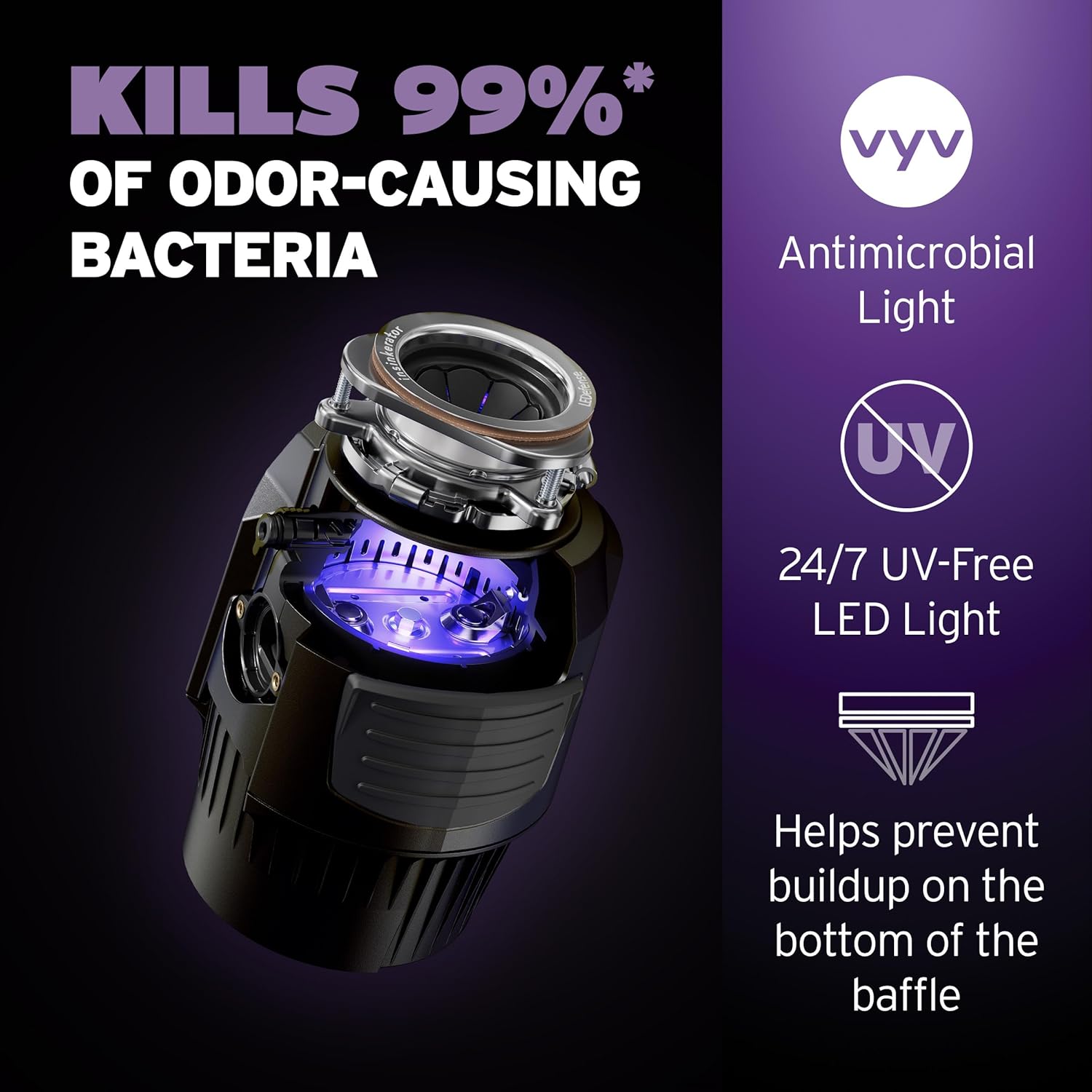 Insinkerator LEDefense Evolution Series 1.0 HP LED Garbage Disposal