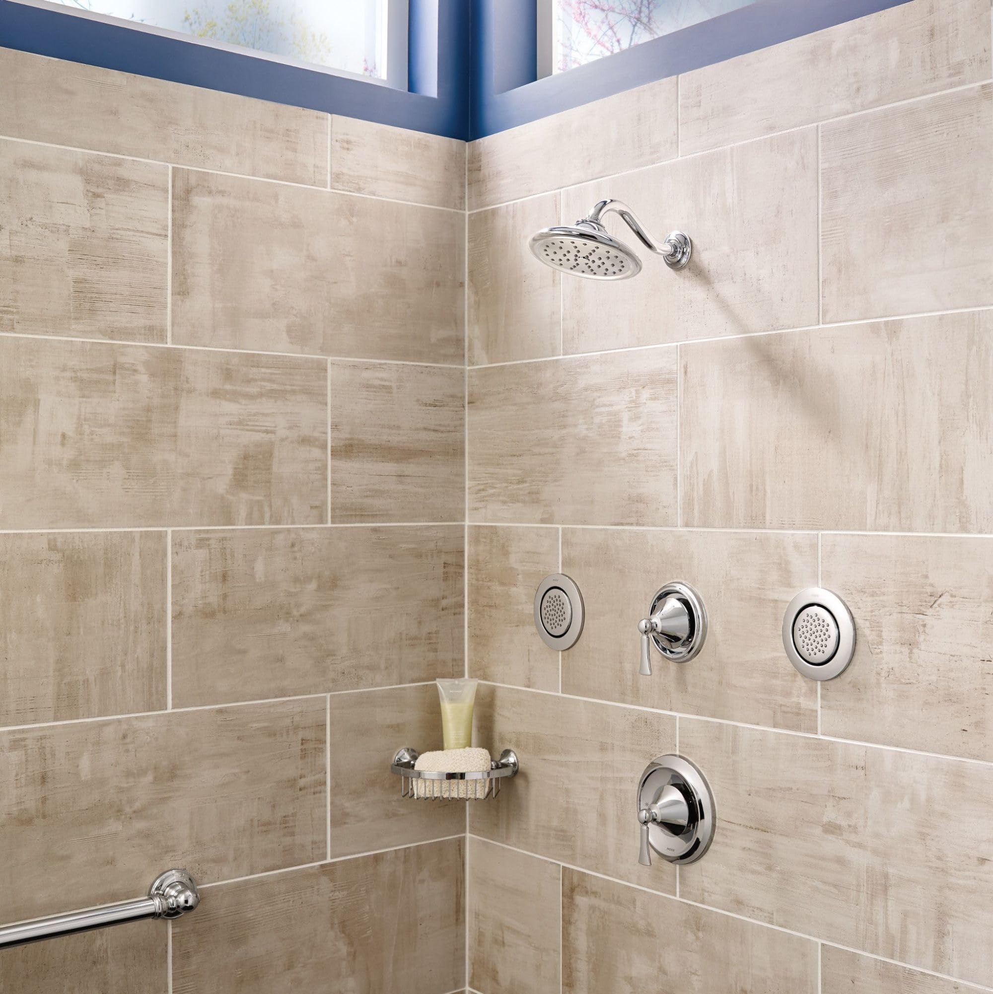 Moen Mosaic Round Single Function Body Spray in Brushed Nickel - TS1322BN