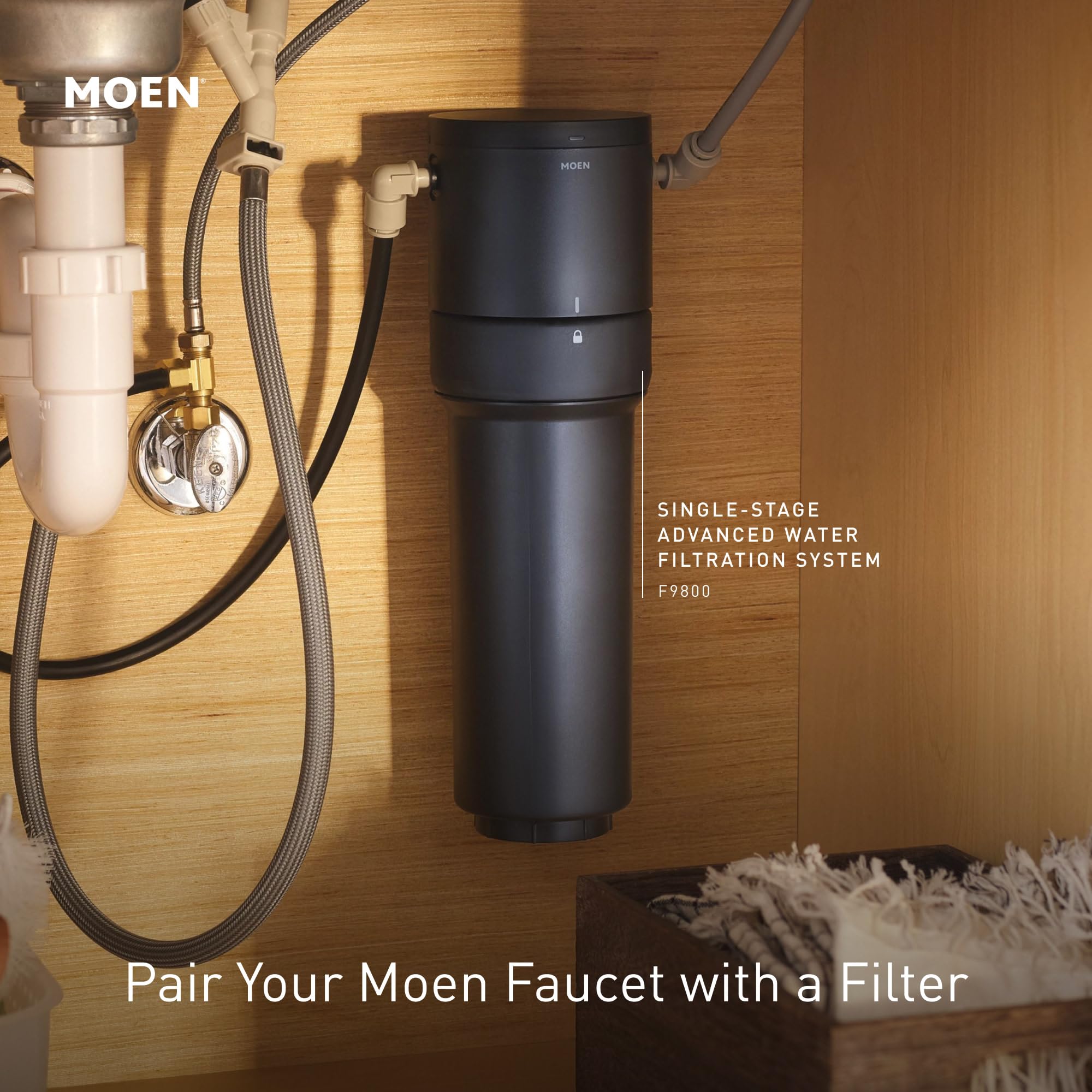 Moen Sip Traditional Cold Water Kitchen Beverage Faucet Optional Water Filtration System Polished in Polished Nickel - S5510NL