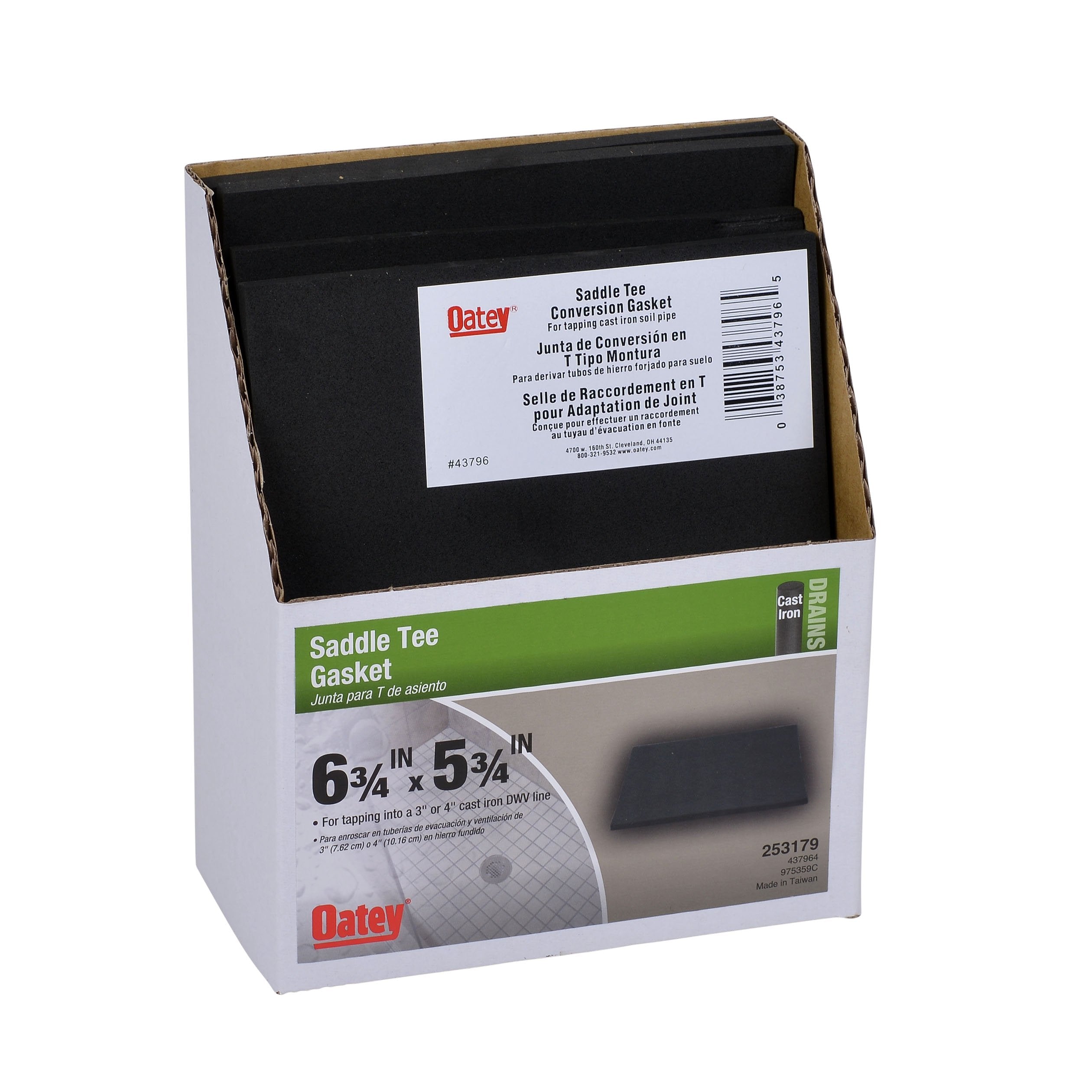 Oatey Gasket For Tapping Into Cast Iron Soil Pipe in White - 43796