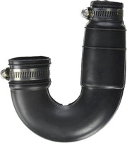 Eastman Flexible J-Trap with Stainless Steel Clamps, 1-1/4 inch or 1-1/2 inch Pipe in Black - 86061