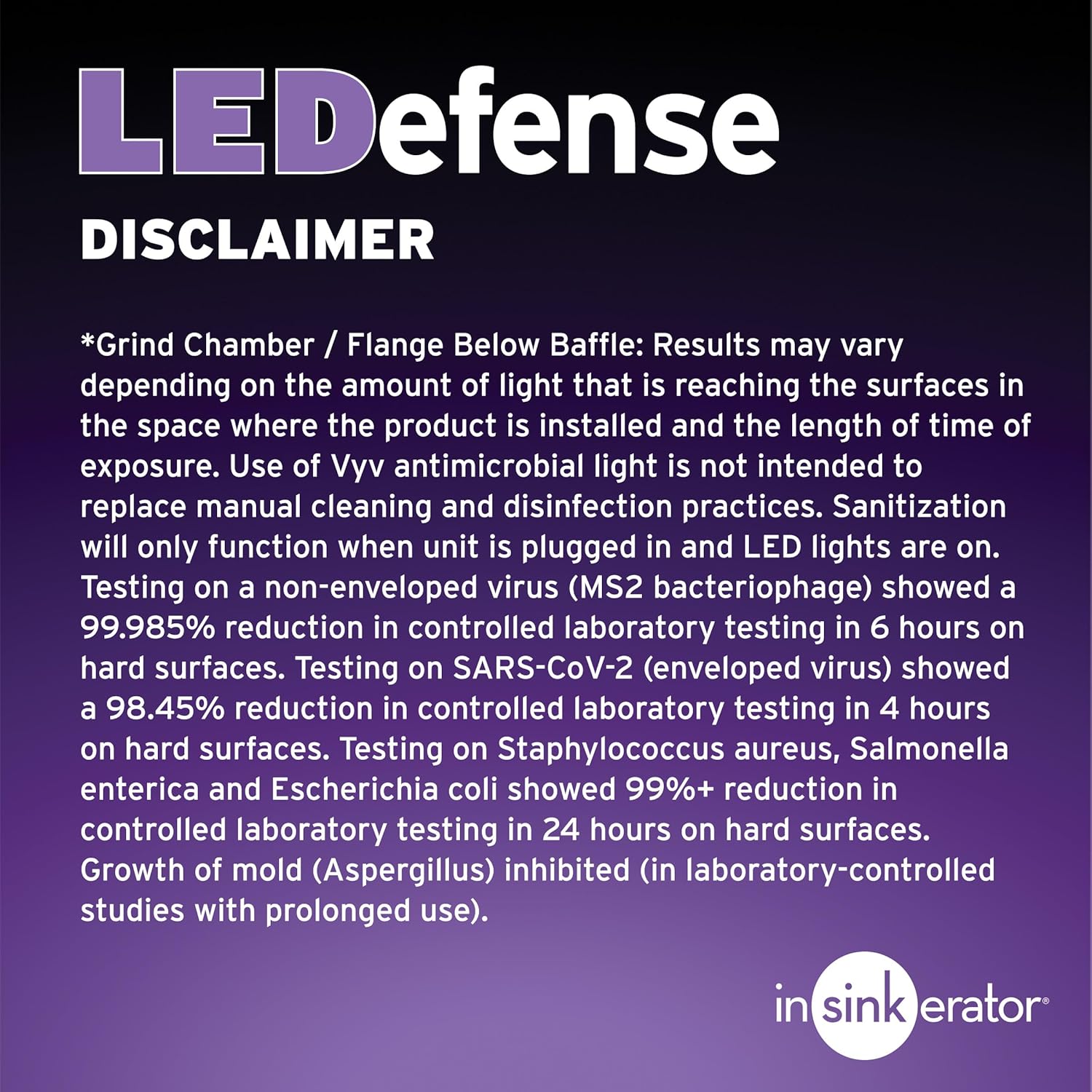 Insinkerator LEDefense Evolution Series 1.0 HP LED Garbage Disposal