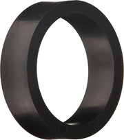 Black round spacer ring with hollow center and smooth flat surfaces.