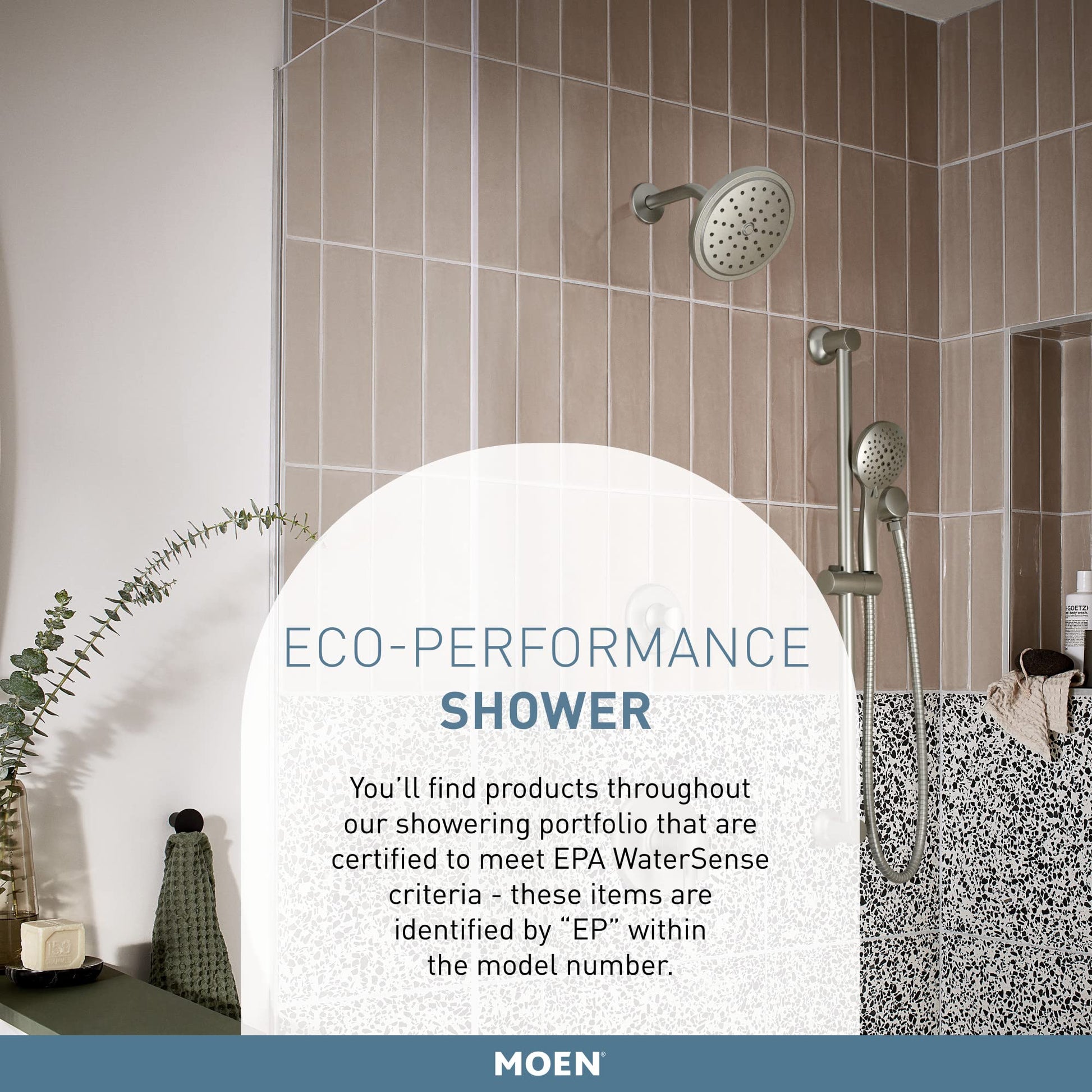 Chrome tub and shower trim kit with single handle, overhead showerhead, and handheld shower wand.