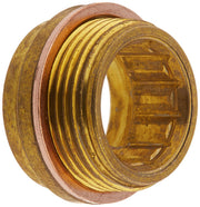 Grohe replacement seat cartridge with brass body, copper seal ring, and internal splines for faucet valve assembly.