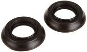 Two round Venetian bronze flanges with center openings for roman tub faucet handles.