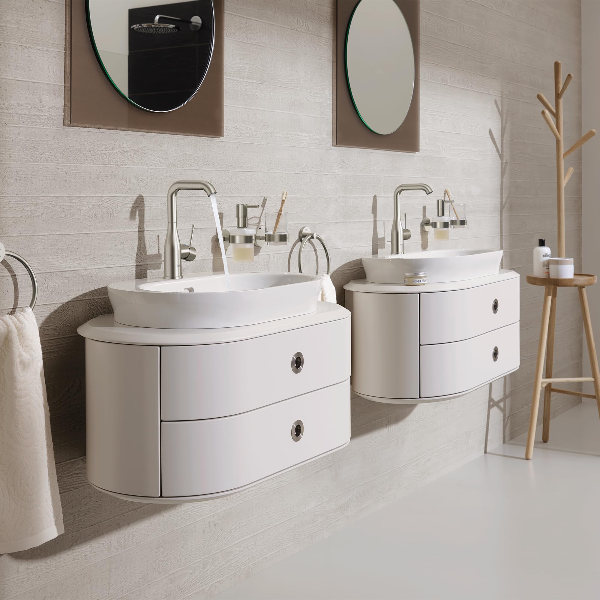 Grohe Essence 23486ENA Single Hole Single-Handle L-Size Bathroom Faucet 1.2 GPM in Grohe Brushed Nickel