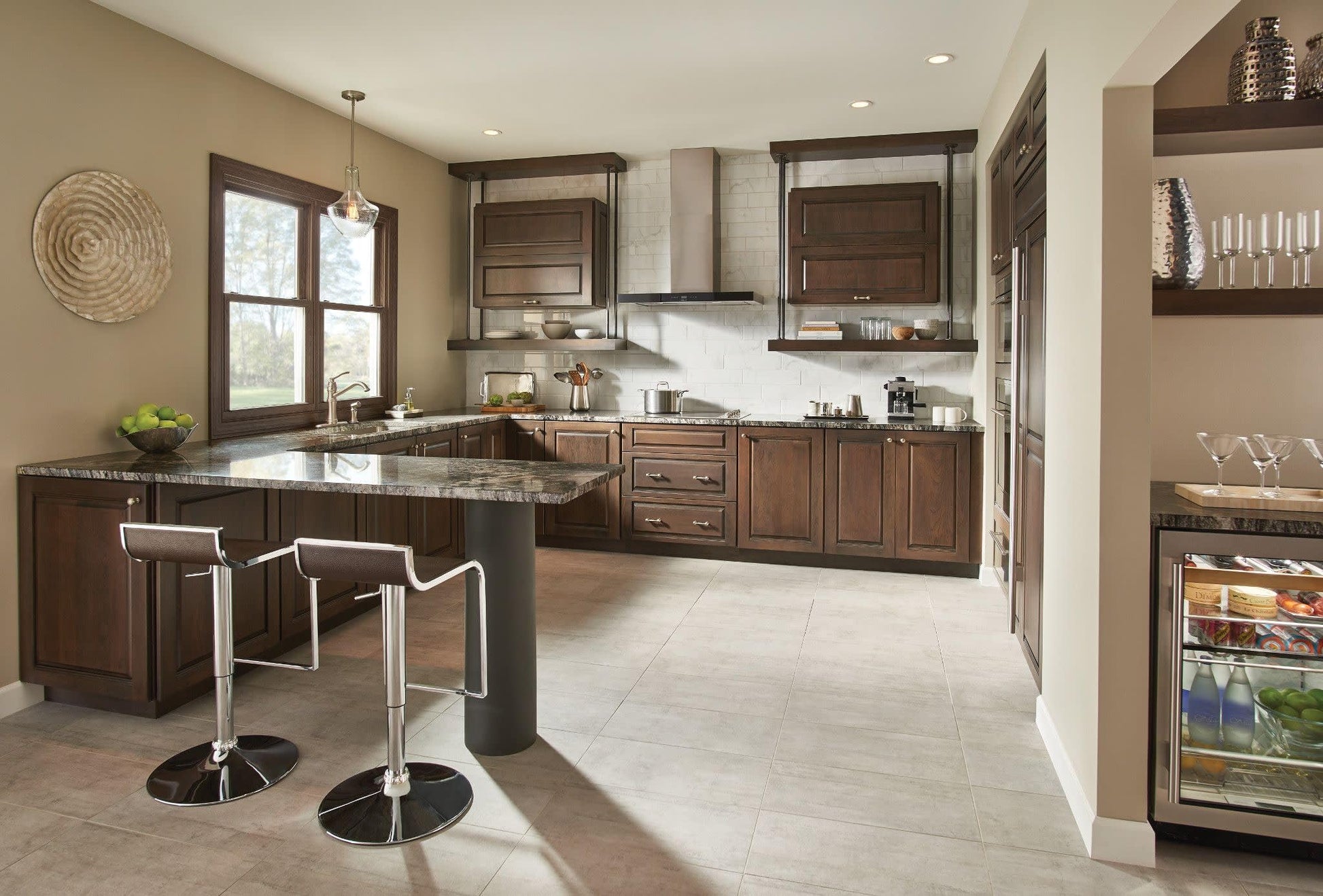 Stainless steel kitchen faucet with high arc spout, single handle, and side spray mounted on countertop.