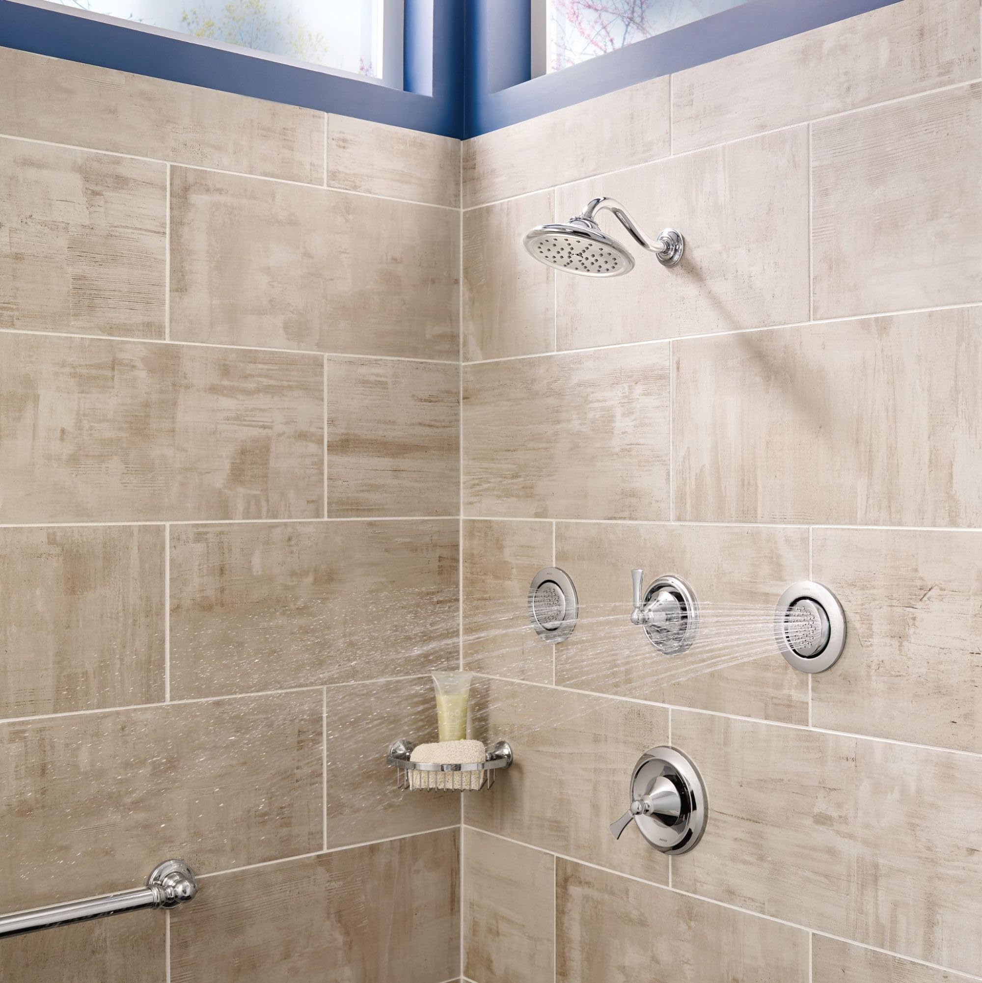 Moen Mosaic Round Single Function Body Spray in Brushed Nickel - TS1322BN