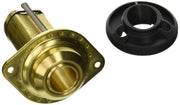 Brass hand shower shank assembly with flexible hose connection and black mounting flange.