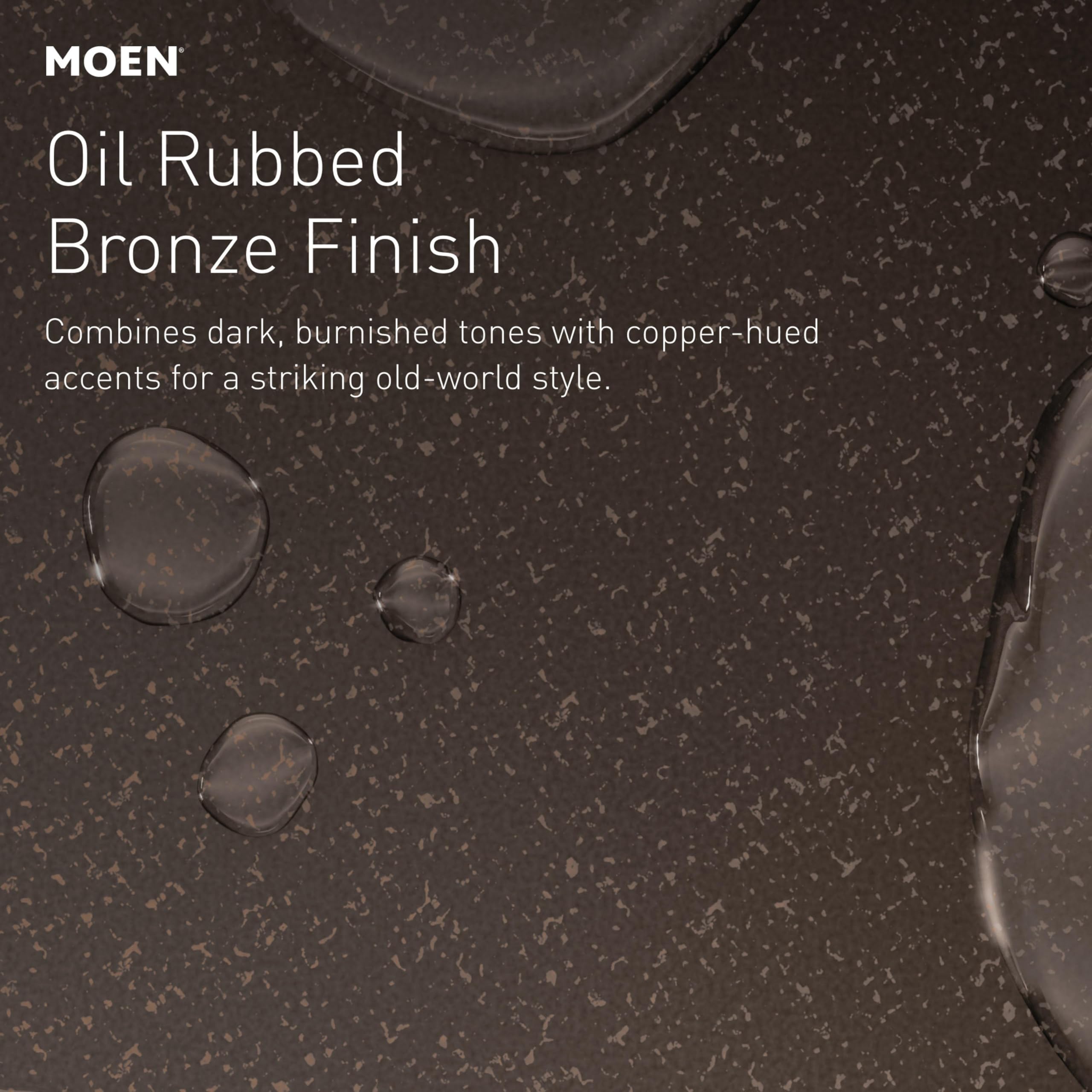 Oil-rubbed bronze roman tub faucet trim with two handles and dark burnished finish with copper accents.