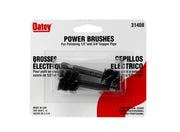 Gray Oatey bristle applicator brush with black bristles in retail packaging for solvent and flux application.