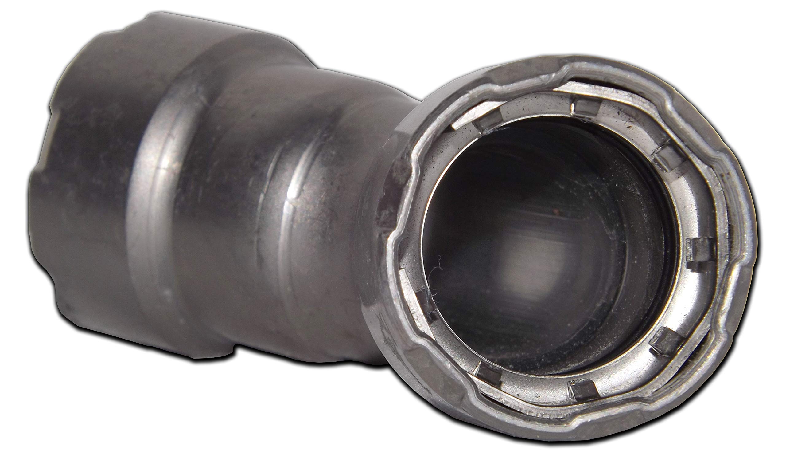 Viega MegaPress 1/2" 45-degree elbow fitting in zinc-nickel coated carbon steel with press connection ends.