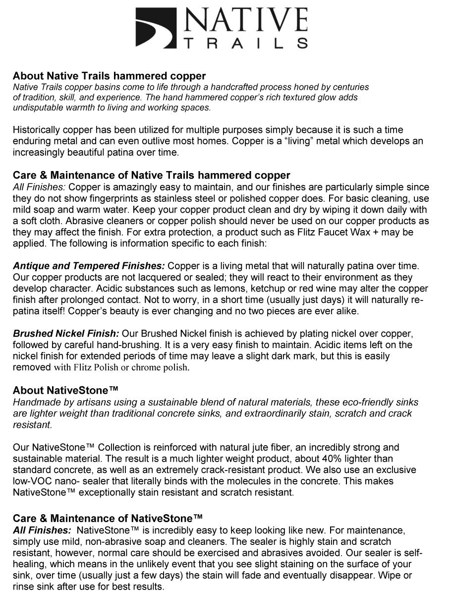 Native Trails CPS232 Manhattan Bar/Prep Sink: Antique